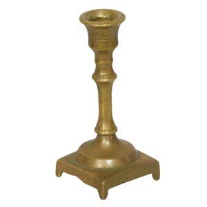 Miniature Brass Candlestick Goldtone Metal 3" high Mini Candle